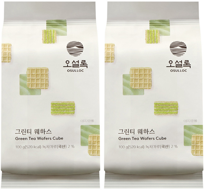 오설록 그린티웨하스, 100g, 2개