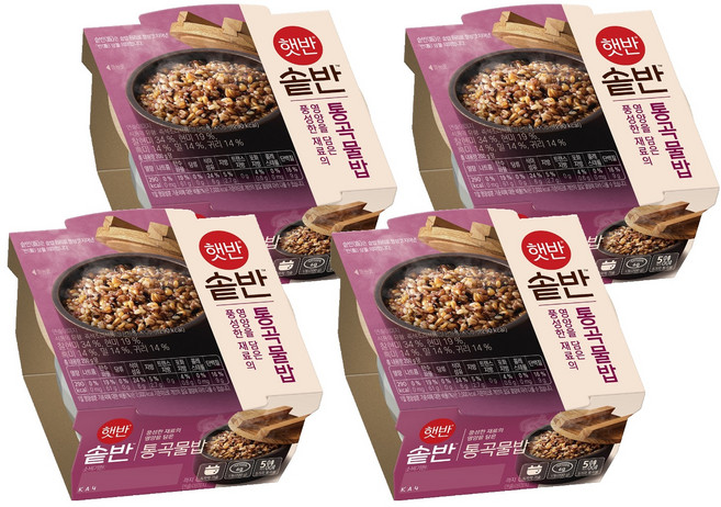 햇반 솥반 통곡물밥, 200g, 4개