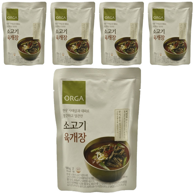 올가홀푸드 소고기 육개장, 5개, 500g