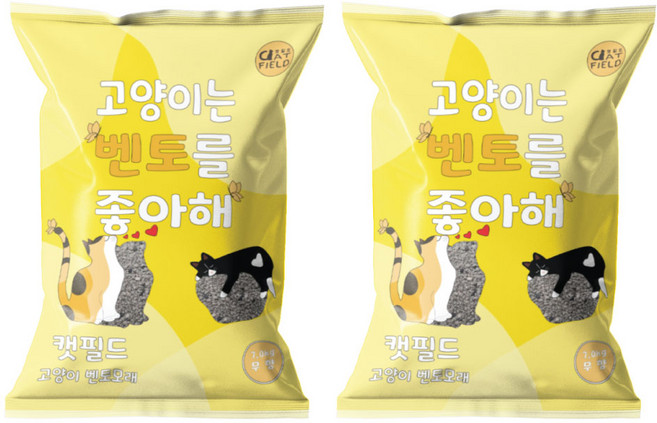 캣필드 응고형 고양이 벤토 모래, 7kg, 2개, 무향