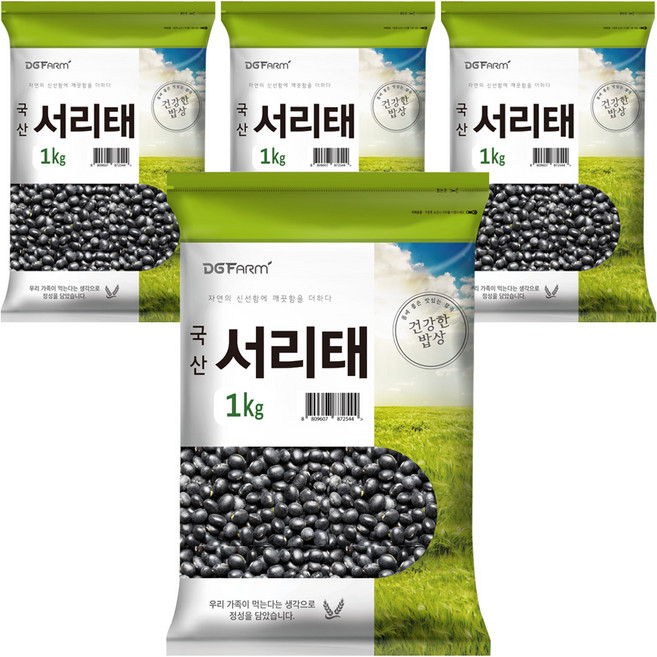 대구농산 건강한밥상 국산 서리태, 1kg, 4개