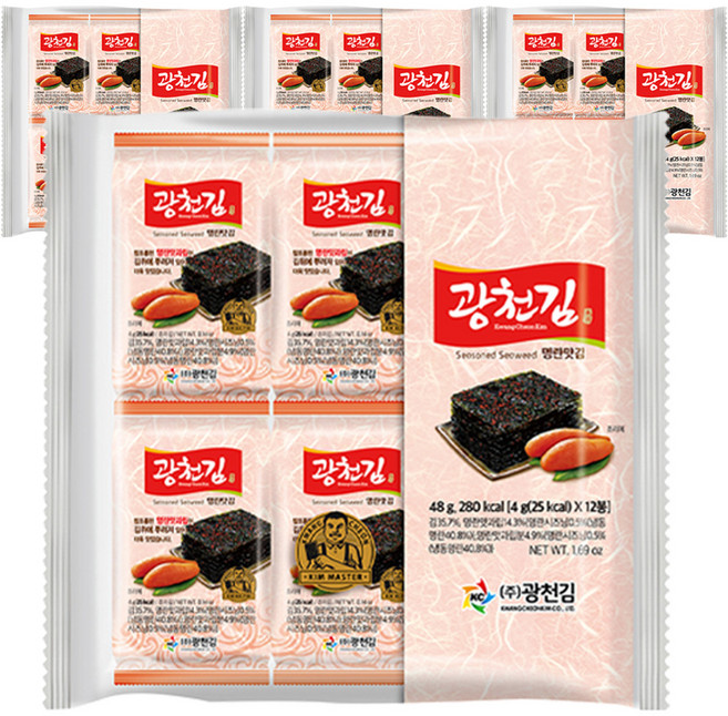 광천김 명란맛 김, 4g, 48개