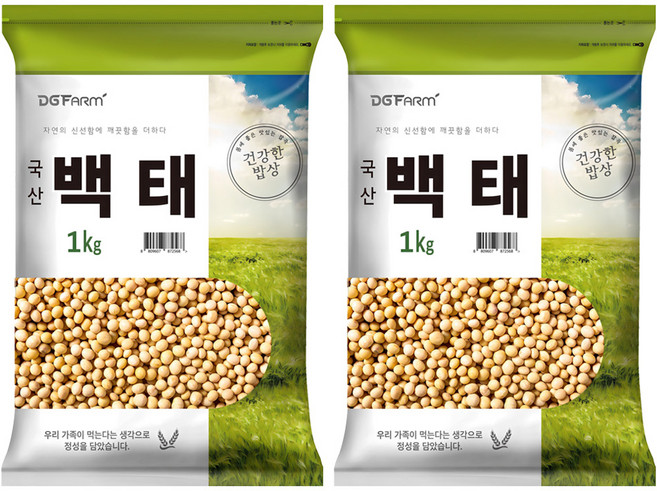 대구농산 건강한밥상 국산 백태, 1kg, 2개