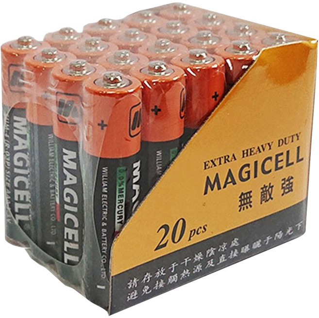MAGICELL 無敵牌環保電池 4號, 20個裝, 1組