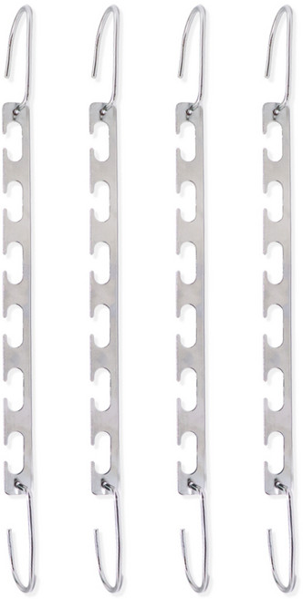 하늬통상 스테인레스 공간활용 옷걸이, 쿨실버, 4개