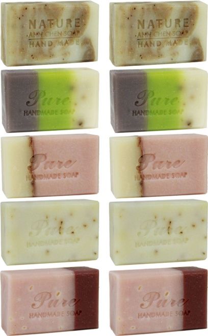 Ann Chen 陳怡安手工皂 桂花奶油 + 粉玫優格 + 抹草寶貝 + 水潤蜂蜜杏桃 + 輕盈舒緩, 10個, 110g