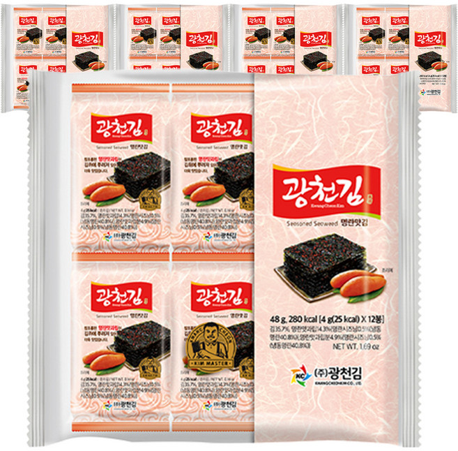 광천김 광천 명란맛 김, 4g, 60개