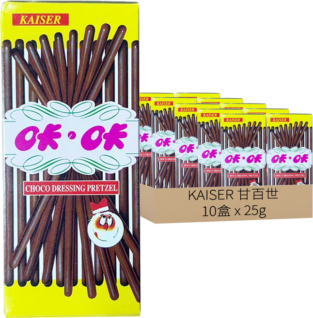 KAISER 甘百世 咔咔巧克力棒餅, 25g, 10盒