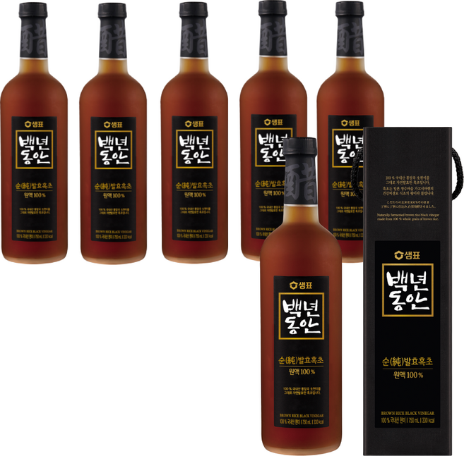 백년동안 순발효흑초, 750ml, 6개