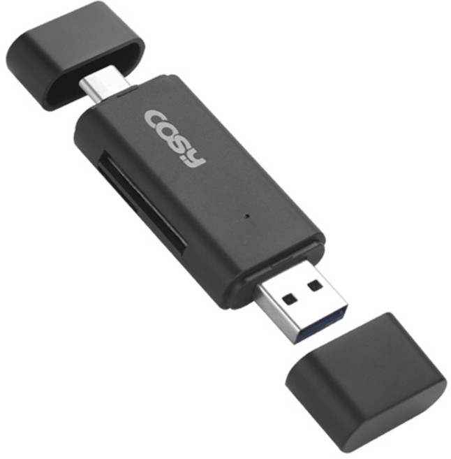 코시 타입C OTG USB3.0 PC겸용 카드리더기, CR3331C, 블랙, 1개