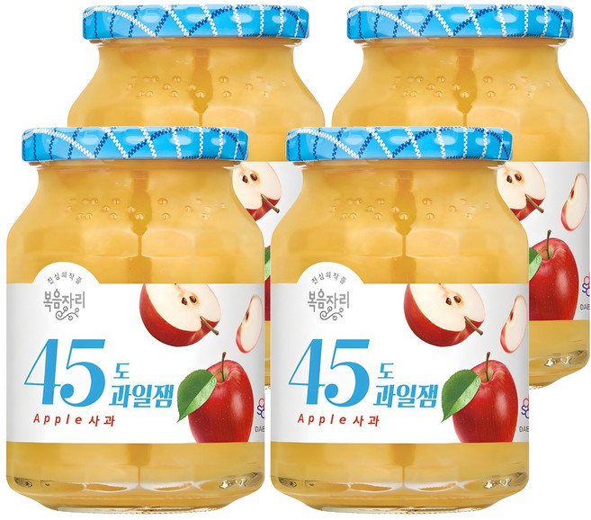복음자리 45도 과일잼 사과, 350g, 4개