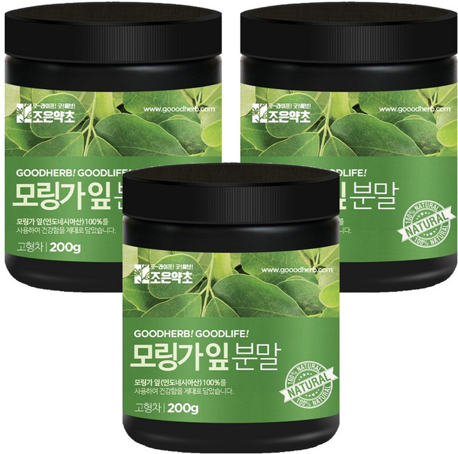 조은약초 프리미엄 모링가 잎가루, 200g, 3개
