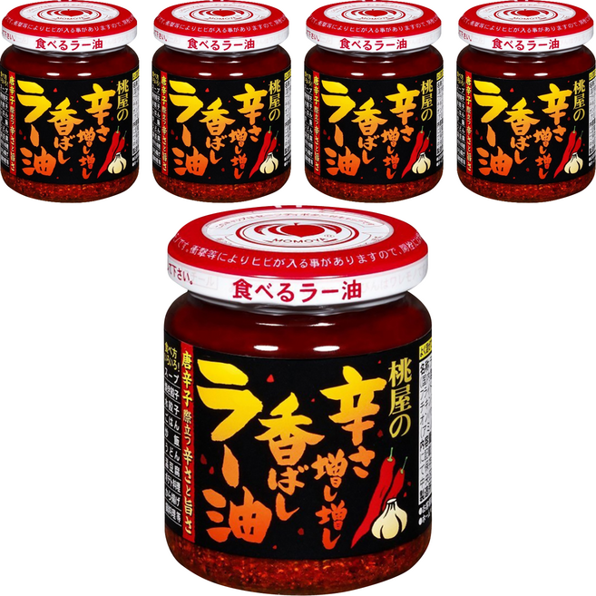 桃屋 蒜香辣油 加強版, 105g, 5罐
