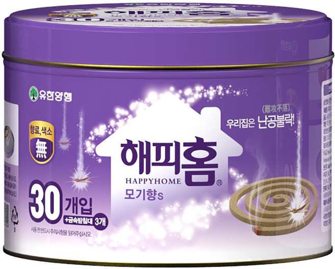 해피홈 모기향에스 30p, 390g, 1개