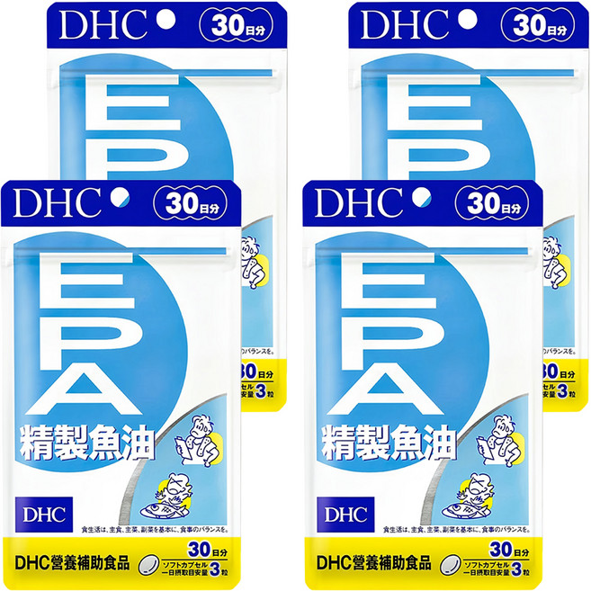 DHC 台灣公司貨 精製魚油EPA 30日份, 90顆, 433mg, 4包
