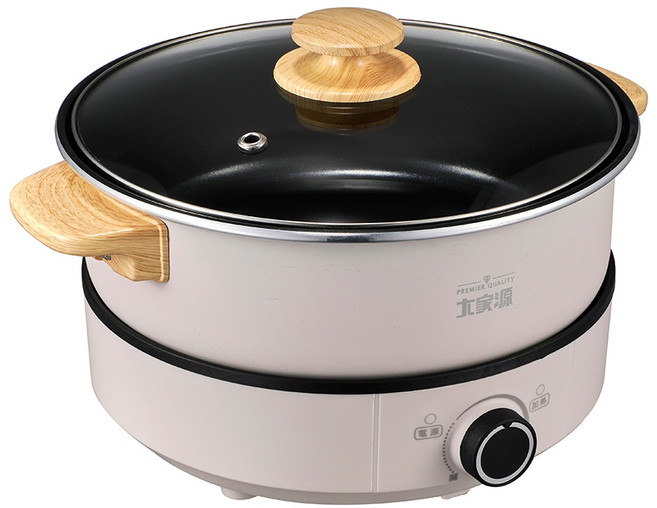 大家源 分離式料理鍋 3L 不沾好清潔 耐熱玻璃上蓋, TCY-373001