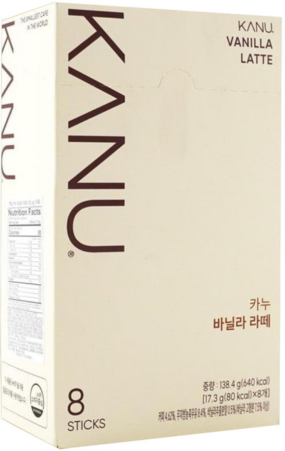 KANU 香草拿鐵咖啡, 17.3g, 8包, 1盒