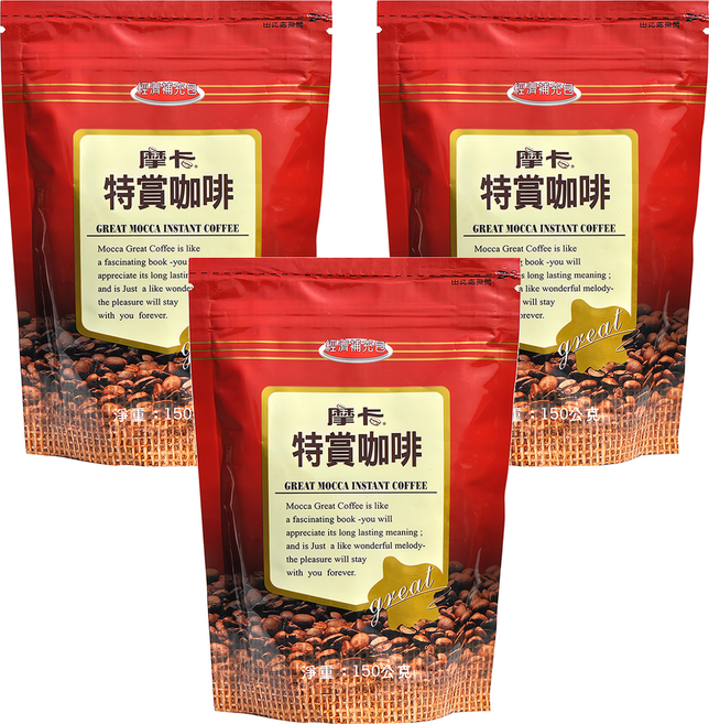 MOCCA 摩卡 特賞咖啡經濟補充包, 150g, 1入, 3包