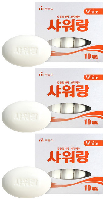 무궁화 샤워랑 화이트 화장비누, 130g, 30개입
