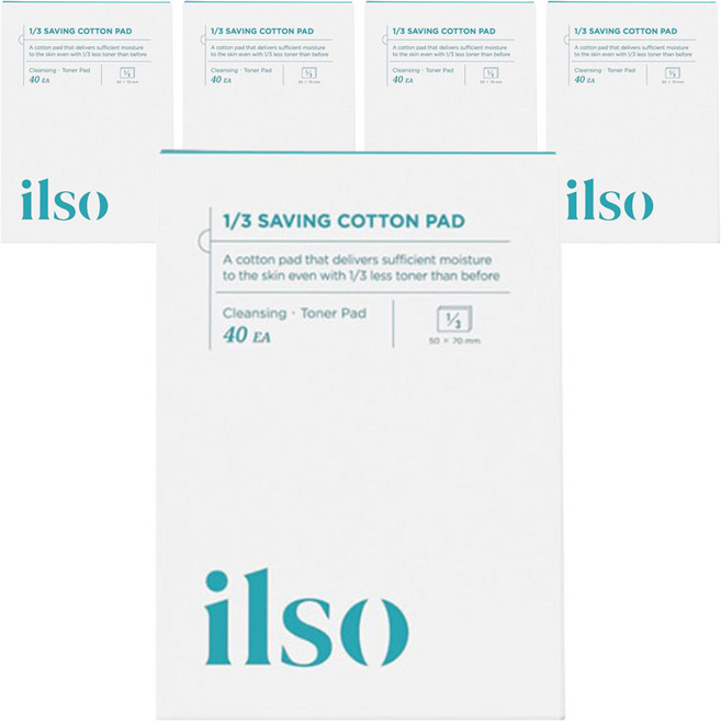 ilso 1/3小資化妝棉, 40片, 5盒