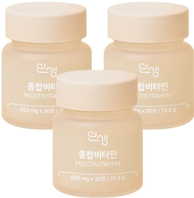 인생 종합비타민 1개월팩 25.8g, 30정, 3개