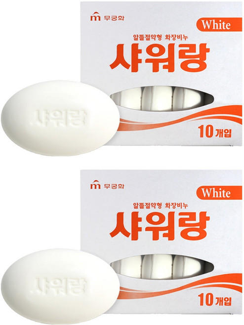 무궁화 샤워랑 화이트 화장비누, 130g, 20개입