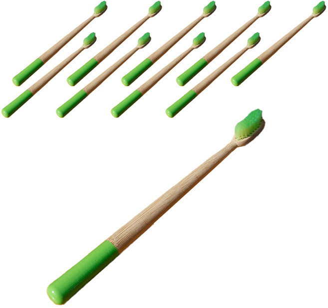 다다랜드 파스텔 대나무 칫솔 그린, 10개, 1개입