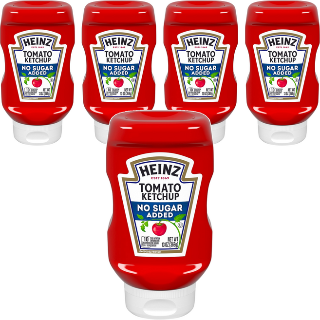 Heinz 亨氏 無加糖蕃茄醬 美國原裝進口, 369g, 5瓶