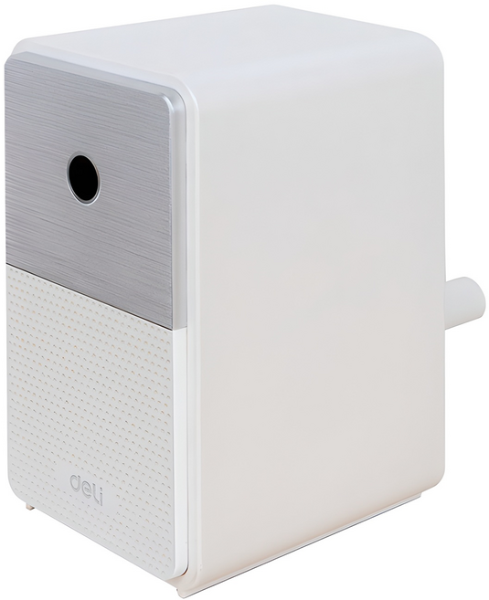 델리 5단 심조절 레트로 우드 디자인 연필깎이 71160, 화이트, 1개