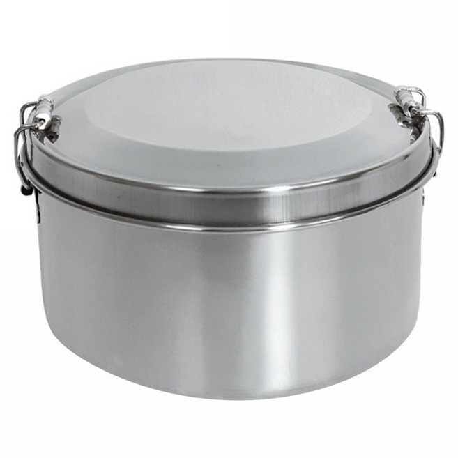 MIKA HOUSE 橘之屋 304不銹鋼圓型二層便當盒 直徑16 x 8.5cm, 銀色, 1個
