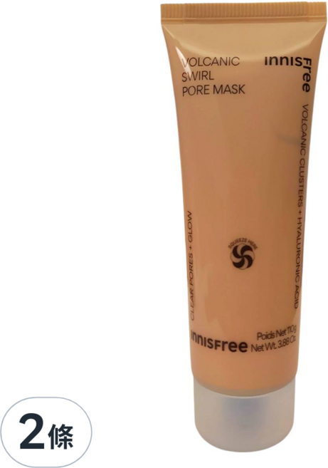 INNISFREE 台灣公司貨 火山泥雙效毛孔潔淨面膜 110g, 1入, 2條