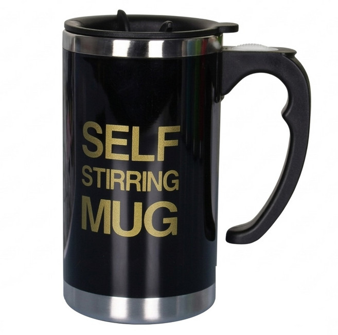 不銹鋼自動攪拌杯 加大款, 黑色, 500ml, 1個