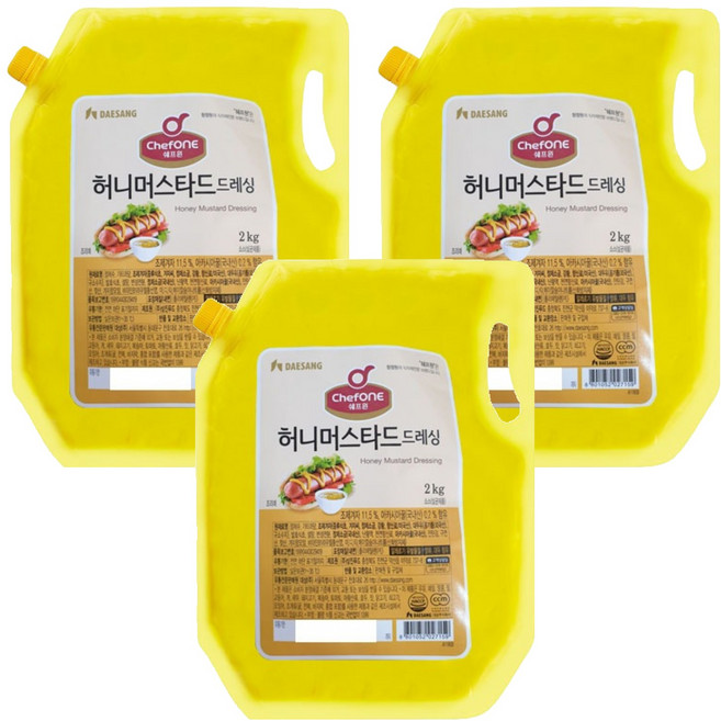 쉐프원 허니머스타드 드레싱, 2kg, 3개