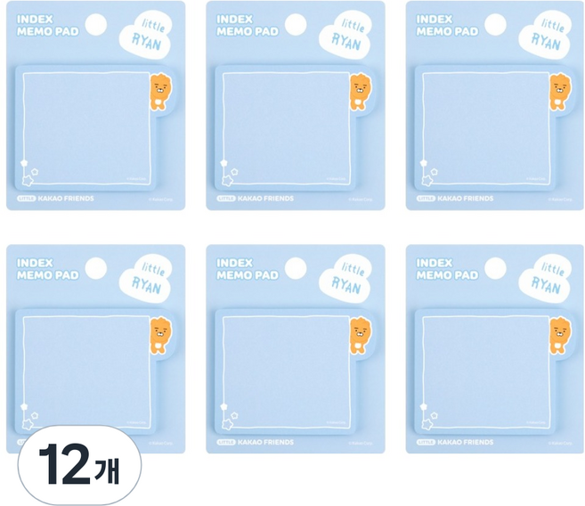 카카오프렌즈 리틀프렌즈 러블리 인덱스 점착 메모지, 라이언, 40매, 12개