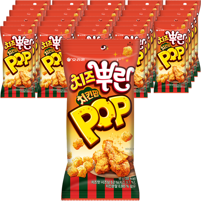 오리온 치즈뿌린 치킨팝, 65g, 30개