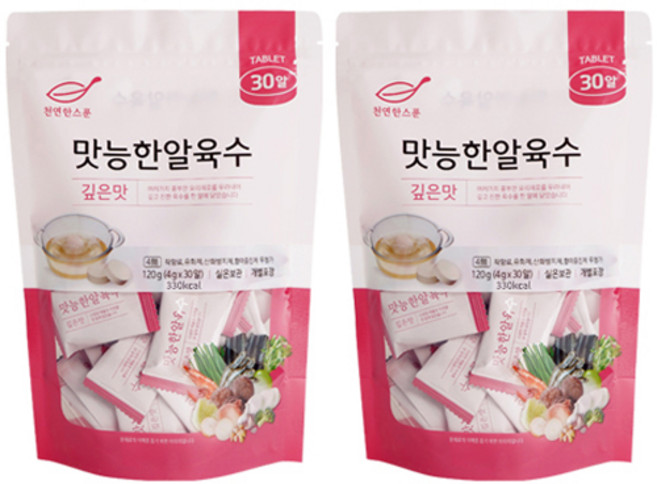 석하 천연한스푼 맛능한알육수 깊은맛, 120g, 2개