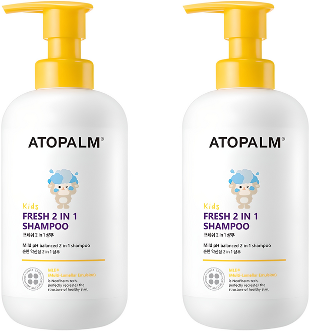 아토팜 아동용 프레쉬 2 인 1 샴푸, 460ml, 2개