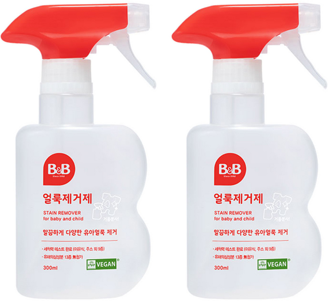비앤비 유아용 저자극 얼룩제거제, 300ml, 2개