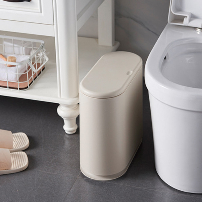 프랑온드 원터치 슬림 쓰레기통, 베이지