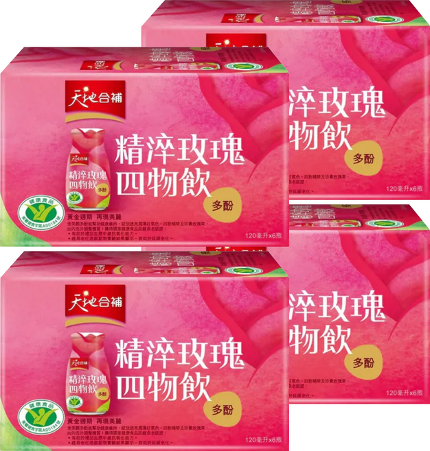 天地合補 精淬玫瑰四物飲 多酚配方, 120ml, 6瓶, 4盒