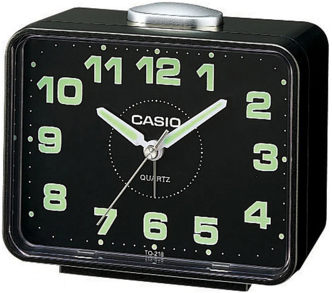 CASIO 卡西歐 方形指針鐘 TQ-218-1DF, 黑色