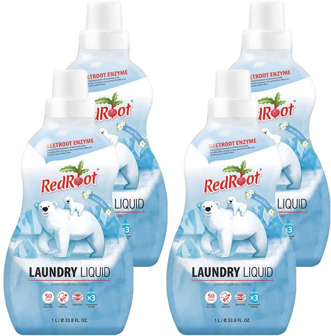 레드루트 유아 세탁세제 머스크플로랄 1L, 4개