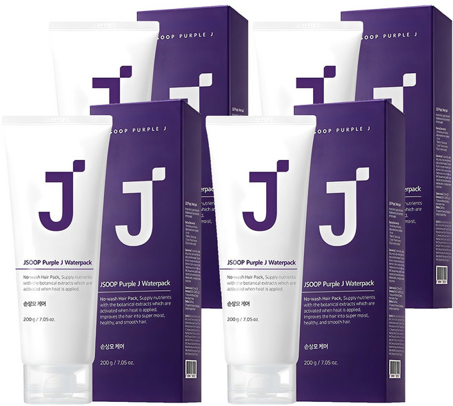 제이숲 퍼플제이 단백질 노워시 헤어팩 트리트먼트, 200ml, 4개