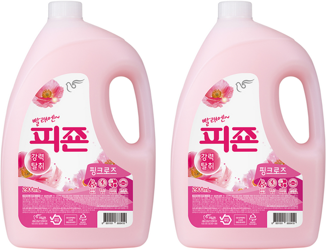 피죤 레귤러 섬유유연제 핑크로즈 본품, 2.9L, 2개