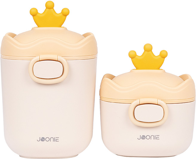 주니 휴대용 분유 케이스 S + L 세트, 옐로우, 1세트