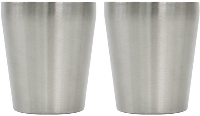키친유 캠핑스케치 스텐 이중컵, 실버, 250ml, 2개
