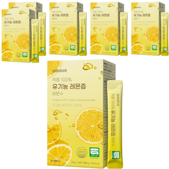 모어네이처 착즙100% 유기농 레몬즙, 280g, 6개