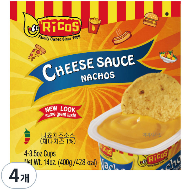 Ricos 墨西哥玉米片起司醬 4入, 400g, 4個