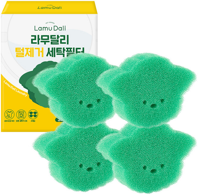 라무달리 털 먼지제거 그물망 세탁필터 4개입, 1세트