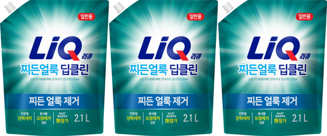리큐 찌든 얼룩 딥클린 액상세제 일반용, 3개, 2.1L
